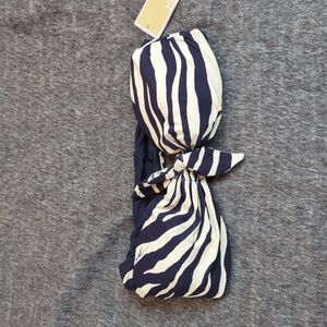 Michael Kors Reversible Tube Top Bikini Top, Navy Striped